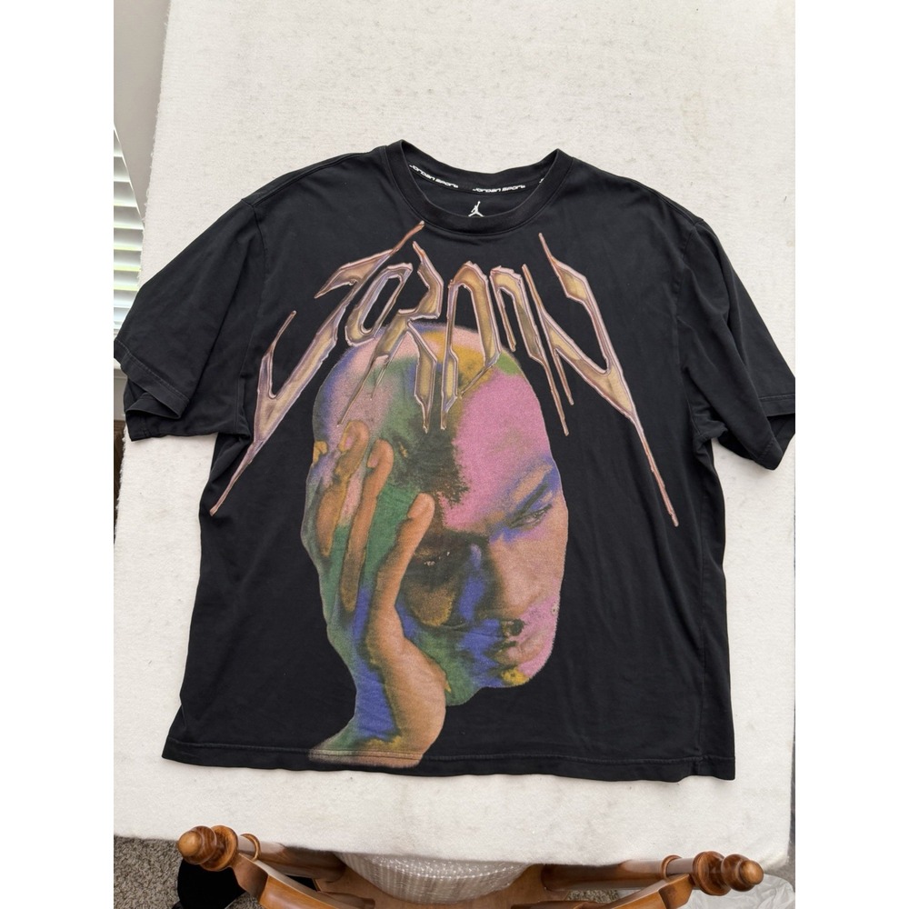 Nike Air Jordan Dri-Fit Sport Graphic Shirt Men's 2XL Big Print Spell Out